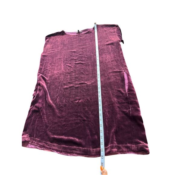 Eileen Fisher Purple Velvet Witchy Whimsigoth Dark Romantic Silk Dress Size M - Picture 12 of 12